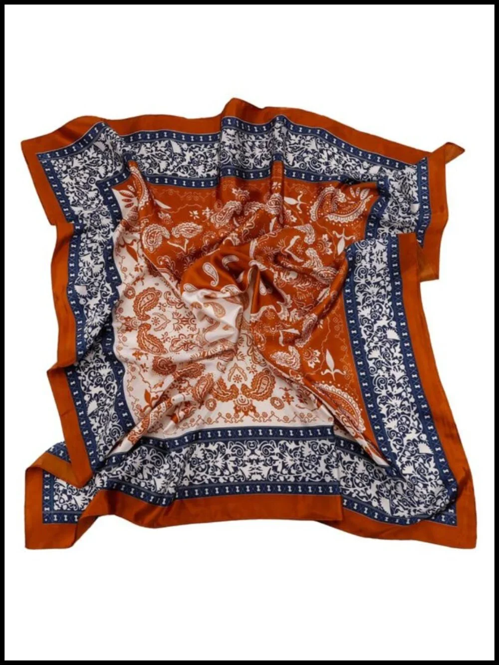 Silk-Like Bandana Wrap Head Scarf - Polyester Square Scarf 35x35